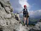 Daniela am Mindelheimer Klettersteig zwischen 2. Schafalpenkopf und 3. Schafalpenkopf (1. Juli)