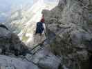 Daniela am Mindelheimer Klettersteig zwischen 2. Schafalpenkopf und 3. Schafalpenkopf (1. Juli)