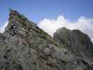 Daniela am Mindelheimer Klettersteig zwischen 2. Schafalpenkopf und 3. Schafalpenkopf (1. Juli)