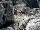 Daniela am Mindelheimer Klettersteig zwischen 2. Schafalpenkopf und 3. Schafalpenkopf (1. Juli)