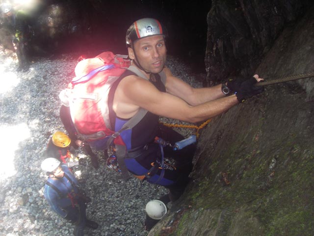 Klabautersteig: Michael beim sechsten Wasserfall (12. Juli)