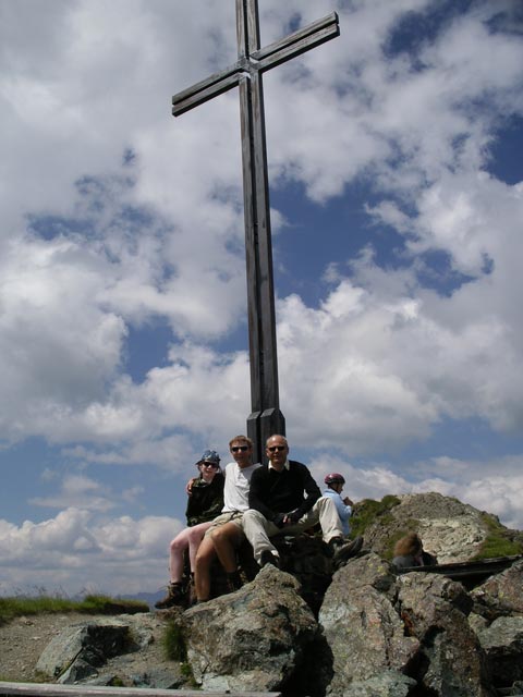 Daniela, ich, Gerhard und Edith am Blauspitz, 2.575 m (14. Juli)