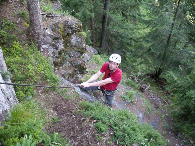 Kranewitsteig: Andreas beim Ausstieg (15. Juli)