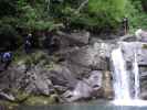 Klabautersteig: Edith, Alexander, Daniela, Christoph und Michael beim dritten Wasserfall (12. Juli)