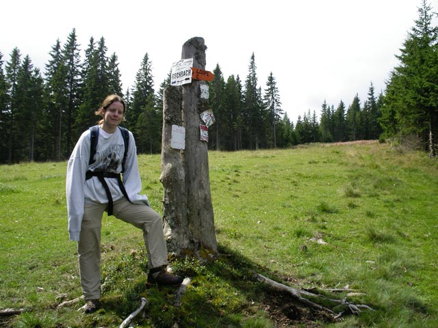 Daniela zwischen Teufelstein-Hütte und Schneidhoferkreuz