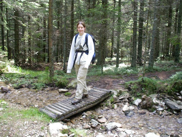 Daniela zwischen Teufelstein-Hütte und Schneidhoferkreuz