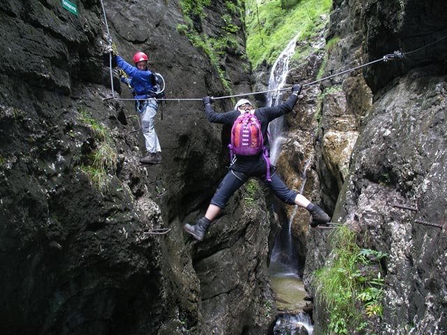 Klettersteig Postalmklamm: Erich im Gatt-Sprung