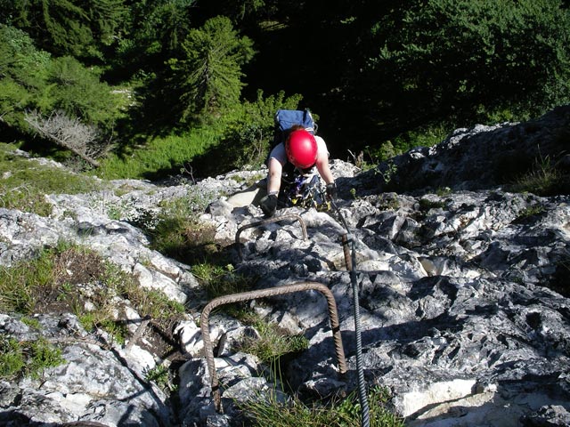 Klettersteig Postalmklamm: Daniela in der Gamsleckenwand