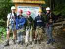 Klettersteig Postalmklamm: Ich, Carmen, Daniela, Herbert und Camillo bei der Übersichtskarte, 741 m