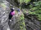 Klettersteig Postalmklamm: Erich und Carmen zwischen Seufzerbrücke und Hangelbrücke