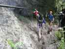 Klettersteig Postalmklamm: Daniela, Herbert und Camillo in der ersten Höhlenquerung