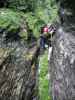 Klettersteig Postalmklamm: Daniela und Herbert zwischen Spiegel und Wasserfallbrücke