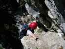 Klettersteig Postalmklamm: Daniela in der Gamsleckenwand