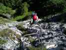 Klettersteig Postalmklamm: Daniela in der Gamsleckenwand