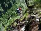 Klettersteig Postalmklamm: Daniela am Ende der Gamsleckenwand