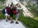 Daniela, Gudrun und Christoph zwischen Holzeralm und Gowilalmhütte (18. Aug.)