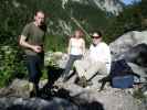 Erich, Irene und Daniela bei der Abzweigung zum Hochstuhl-Klettersteig (2. Sep.)