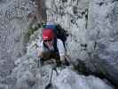 Hochstuhl-Klettersteig: Daniela im Einstieg (2. Sep.)