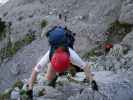 Hochstuhl-Klettersteig: Daniela im Einstieg (2. Sep.)