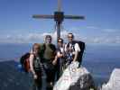 Irene, Erich, Daniela und ich beim Gipfelkreuz des Hochstuhls, 2.225 m (2. Sep.)