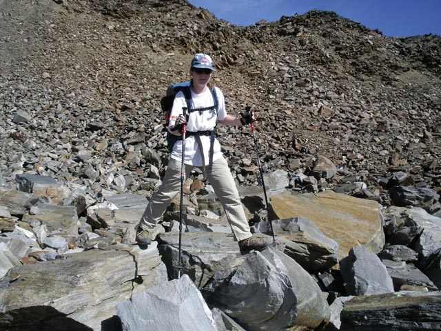 Daniela zwischen Kreuzspitze und Brizzi-H&uuml;tte (12. Sep.)