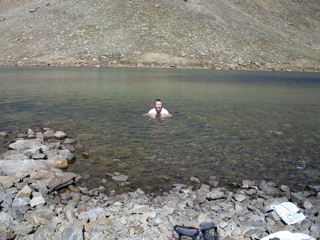 Ich im Brizzi-See, 2.920 m (12. Sep.)