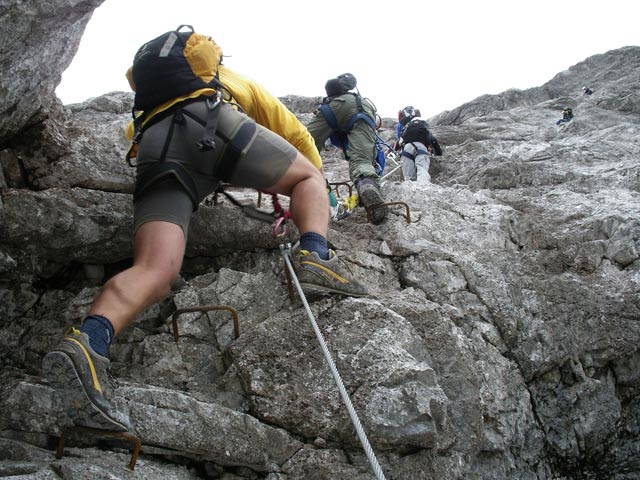 Klettersteig Gauablickh&ouml;hle: Axel vor der Schl&uuml;sselstelle