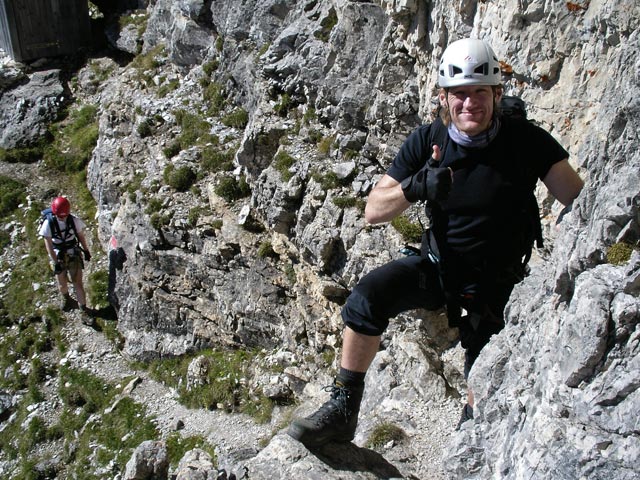 Ilmspitze-Klettersteig: Daniela und Erich beim Einstieg (22. Sep.)