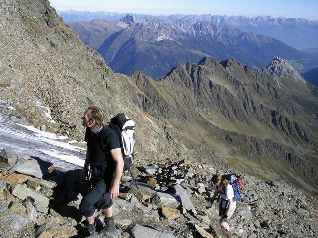 Erich und Daniela zwischen Innsbrucker Hütte und Habicht (23. Sep.)