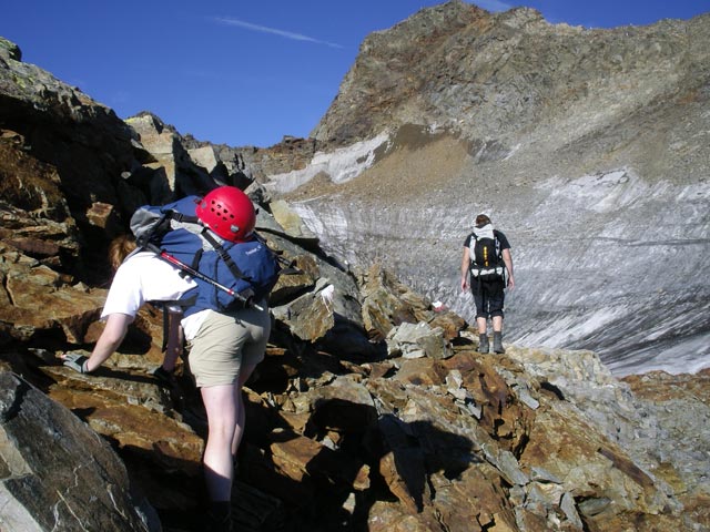 Daniela und Erich zwischen Innsbrucker H&uuml;tte und Habicht (23. Sep.)