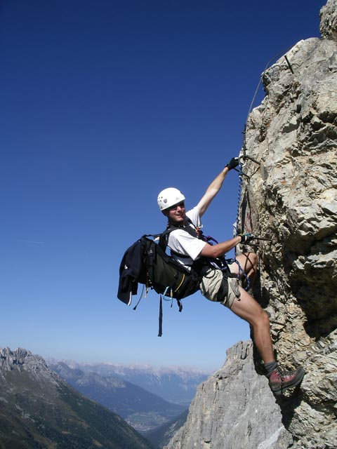 &Uuml;bungsklettersteig Innsbrucker H&uuml;tte: Ich im Einstieg (23. Sep.)