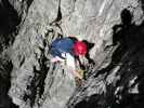 Ilmspitze-Klettersteig: Daniela in der Schlüsselstelle (22. Sep.)