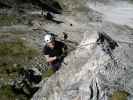 Übungsklettersteig Innsbrucker Hütte: Erich im Einstieg (23. Sep.)