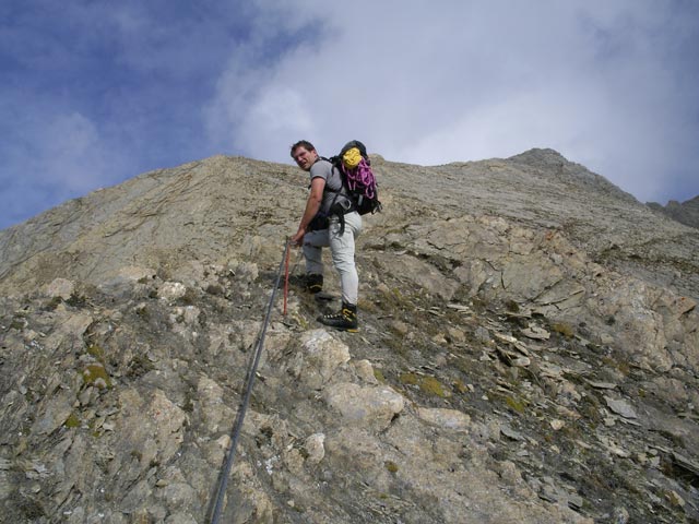 Axel beim Zustieg zum S&uuml;dwestgrat des Vorderen Kendlspitzes