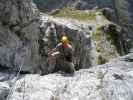 Madonnen-Klettersteig: Axel beim Abstieg von der Kleinen Gamswiesenspitze