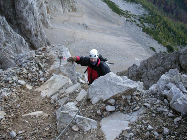 Erich am alten ÖTK-Klettersteig (8.Okt.)