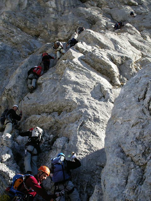 Kaiserschild-Klettersteig: zwischen Ramsauer Rampe und 'Schwarzem Quergang'