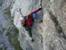 Kaiserschild-Klettersteig: Irene im Einstieg