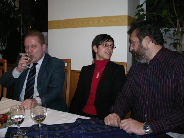Thomas, Michaela und Wilhelm im Gasthaus M&ouml;slinger