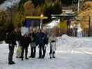 Stefan, Udo, Jennifer, Nadja, Daniela und Pascal bei der Talstation der Gipfelbahn (31. Dez.)