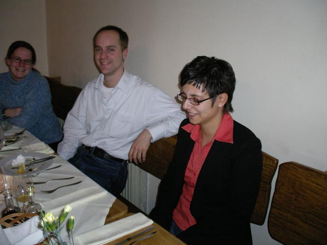 Daniela, Florian und Michaela im Restaurant Konoba