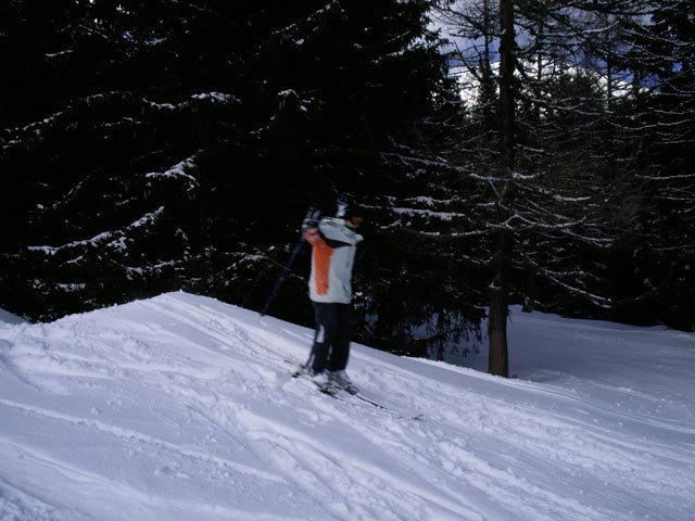 Daniela auf der Abfahrt des Ochsenhaltlifts