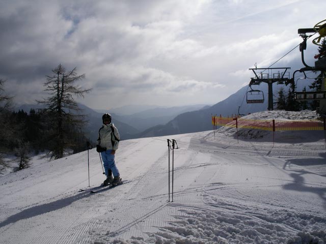 Mama bei der Bergstation der Niederalplbahn