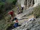 Pittentaler Klettersteig: Daniela, Alexander und Christoph beim Einstieg