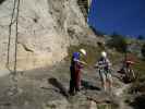 Pittentaler Klettersteig: Christoph, Alexander und Daniela beim Einstieg