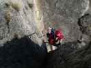 Pittentaler Klettersteig: Christoph und Daniela am Steigbaum