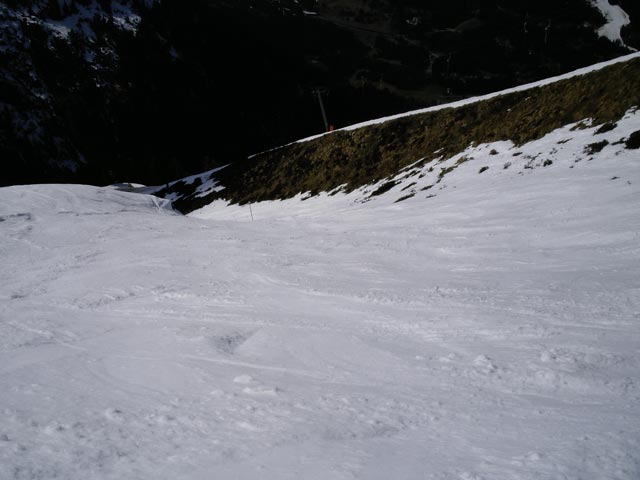 Skiroute neben dem Tobellift