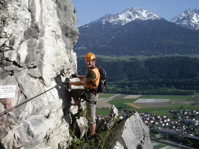 Andreas beim Ausstieg in die Kaiser-Maximilians-Grotte