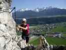 Martina beim Ausstieg in die Kaiser-Maximilians-Grotte