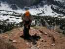 Via ferrata Crete Rosse per rampa Sud: Andreas beim Einstieg